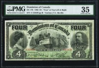DC-17b $4 2.1.1902 PMG Choice Very Fine 35. An impressive original example with firm, clean paper and outstanding colors. Far better than typically se...