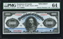 DC-20S $1000 1911 Specimen PMG Choice Uncirculated 64. This beautiful blue and black Specimen note depicts a more youthful George V, who bears a strik...