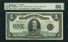 DC-25n $1 1923 PMG Gem Uncirculated 66 EPQ. A lovely black seal variety that is surpassed by only two examples that have been graded by the two major ...