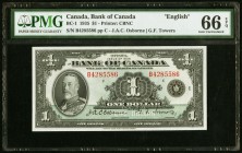 BC-1 $1 1935 PMG Gem Uncirculated 66 EPQ. Examples for the type simply do not come any nicer than this pack fresh beauty which is tied for the finest ...