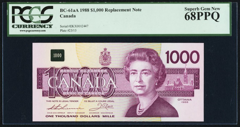 BC-61aA $1000 1988 Replacement Note EKX Prefix. Without question the nicest exam...