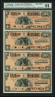 Hamilton, ON- Bank of Hamilton $10-$10-$10-$10 2.1.1904 Ch.# 345-18-04s Specimen Uncut Sheet of 4 PMG Choice Uncirculated 64. A highly desirable uncut...