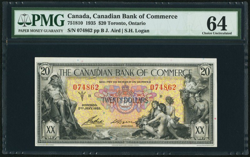 Toronto, ON- Canadian Bank of Commerce $20 Jan. 2, 1935 Ch. # 75-18-10 PMG Choic...