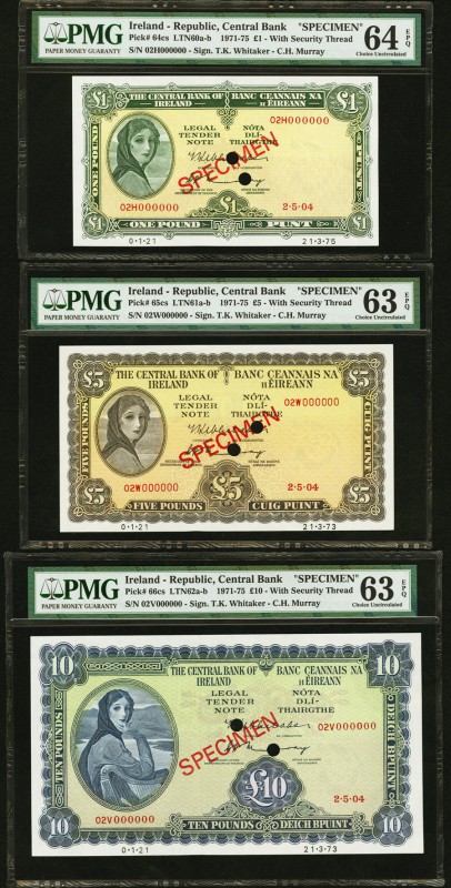 Ireland Republic Central Bank of Ireland ND (1963-75) Specimen PMG Graded. The 1...