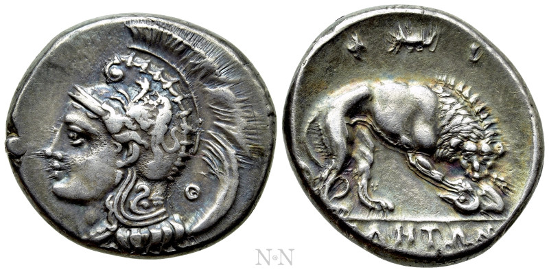 LUCANIA. Velia. Nomos - Didrachm (Circa 300-280 BC). 

Obv: Head of Athena lef...