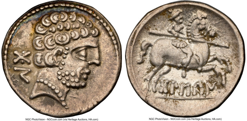 SPAIN. Bolscan (Osca). Ca. 2nd-1st centuries BC. AR drachm or denarius (18mm, 1h...