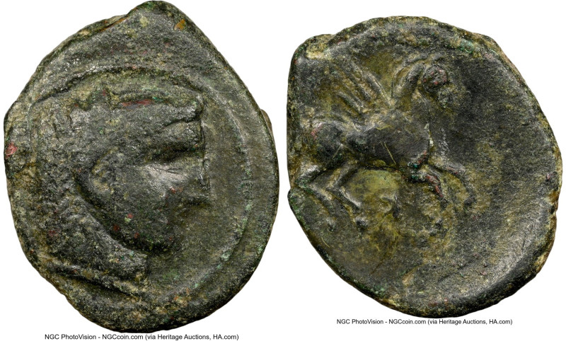 SICILY. Cephaloedium. 4th Century BC. AE (14mm, 1h). NGC VF. Head of young Herac...