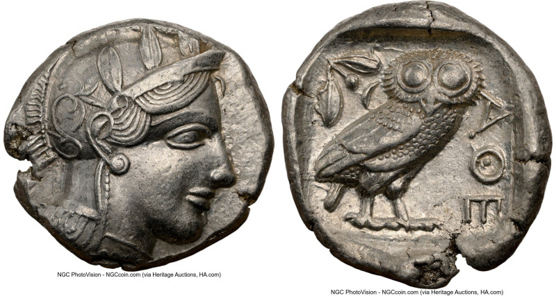 ATTICA. Athens. Ca. 440-404 BC. AR tetradrachm (25mm, 17.13 gm, 11h). NGC AU 5/5...
