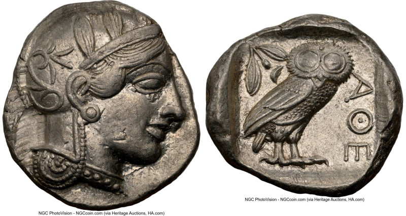 ATTICA. Athens. Ca. 440-404 BC. AR tetradrachm (25mm, 17.18 gm, 4h). NGC XF 5/5 ...