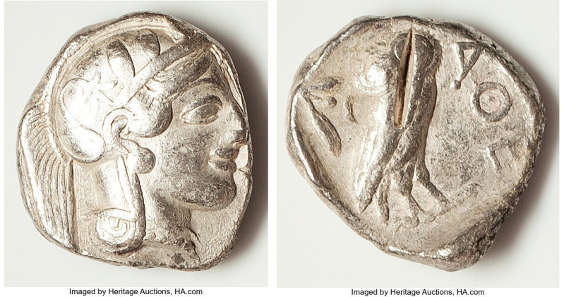 ATTICA. Athens. Ca. 440-404 BC. AR tetradrachm (26mm, 16.66 gm, 1h). Choice Fine...