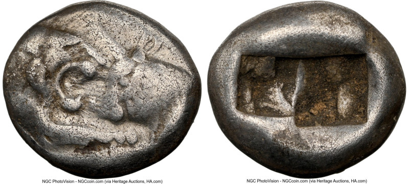 LYDIAN KINGDOM. Croesus (561-546 BC). AR half-stater or siglos (15mm, 5.26 gm). ...