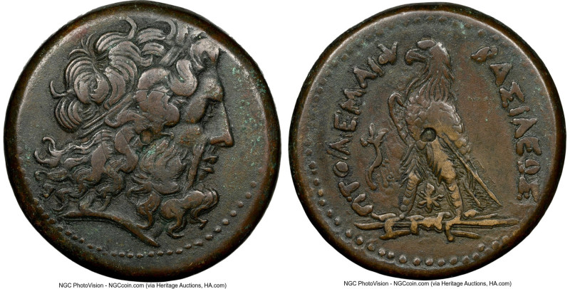 PTOLEMAIC EGYPT. Ptolemy III Euergetes (246-221 BC). AE triobol (35mm, 12h). NGC...
