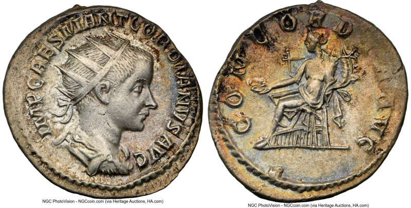 Gordian III (AD 238-244). AR antoninianus (22mm, 1h). NGC XF. Antioch, AD 238-23...
