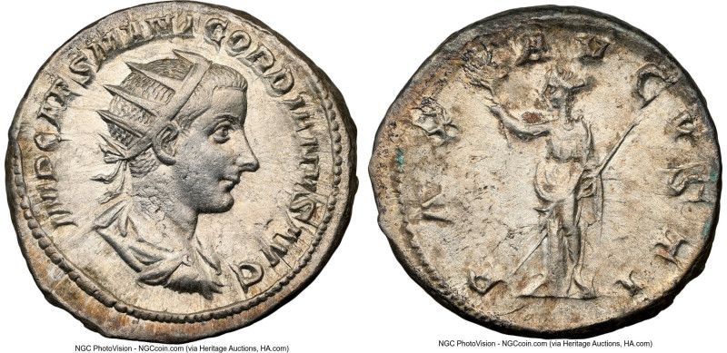 Gordian III (AD 238-244). AR antoninianus (21mm, 1h). NGC XF, brushed. Rome, Jul...