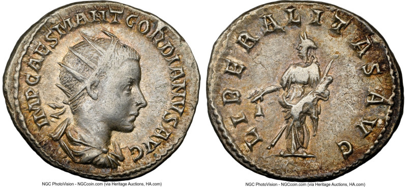 Gordian III (AD 238-244). AR antoninianus (22mm, 11h). NGC Choice VF. Antioch, A...