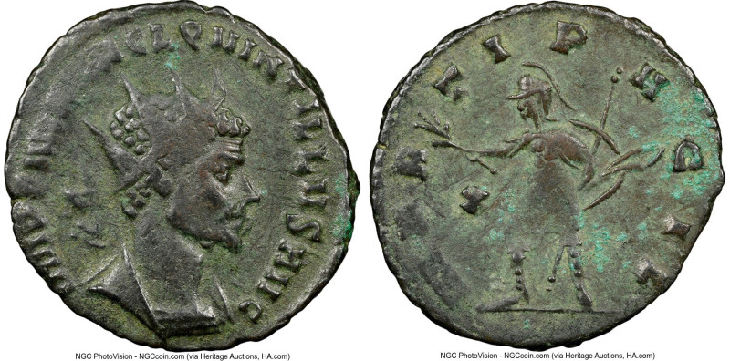 Quintillus (AD 270). BI antoninianus (20mm, 6h). NGC Choice Fine. Rome. IMP C M ...