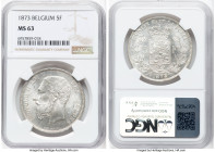 Leopold II 5 Francs 1873 MS63 NGC, Brussels mint, KM24. Position A. HID09801242017 © 2024 Heritage Auctions | All Rights Reserved www.HA.com/TexasAuct...