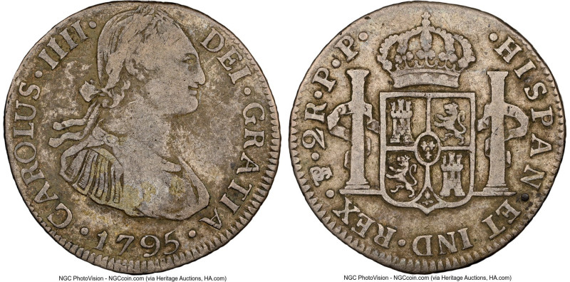 3-Piece Lot of Certified Assorted Multiple Reales NGC, 1) Charles IIII 2 Reales ...