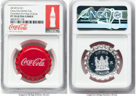 Republic silver Colorized Proof "Coca-Cola Bottle Cap" Dollar 2018 PR70 Ultra Cameo NGC, Crown mint (Scottsdale AZ), KM-Unl. First Day of Issue. HID09...