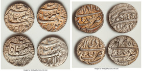 Mughal Empire. Jahangir 4-Piece Lot of Uncertified Assorted Rupees ND (1605-1628), Qandahar mint. Average size 21mm. Average weight 11.3gm. HID0980124...