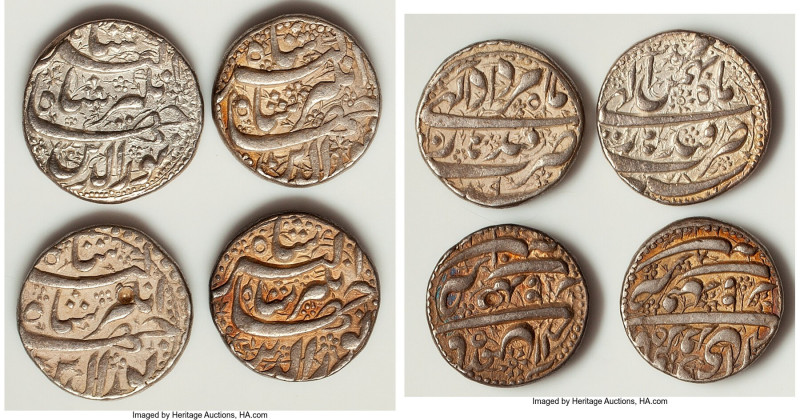 Mughal Empire. Jahangir 4-Piece Lot of Uncertified Assorted Rupees ND (1605-1628...