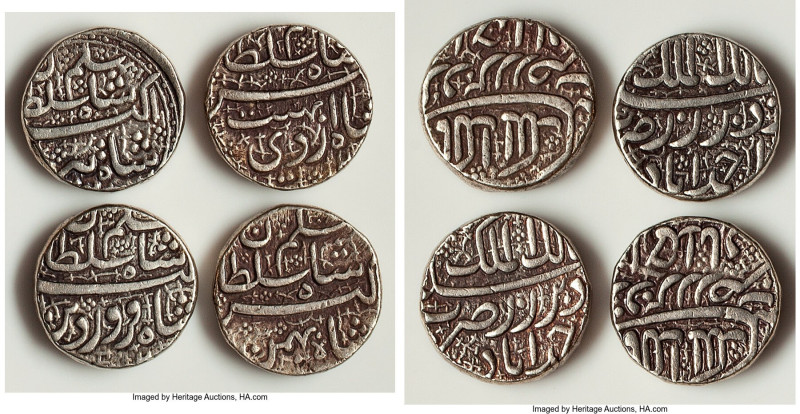 Mughal Empire. Jahangir 4-Piece Lot of Uncertified Assorted Rupees ND (1605-1628...