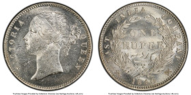 British India. Victoria Rupee 1840-(c or b) MS62 PCGS, Calcutta mint, KM458.2, S-3.33. HID09801242017 © 2024 Heritage Auctions | All Rights Reserved w...