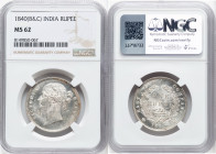 British India. Victoria Pair of Certified Rupees 1840 (b & c) MS62 NGC, Calcutta mint, KM458.2. HID09801242017 © 2024 Heritage Auctions | All Rights R...