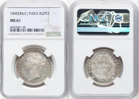 British India. Victoria Rupee 1840-(b & c) MS61 NGC, Calcutta mint, KM458.2. HID09801242017 © 2024 Heritage Auctions | All Rights Reserved www.HA.com/...