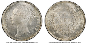 British India. Victoria Rupee 1840-(c or b) MS61 PCGS, Calcutta mint, KM458.2, S-3.33. HID09801242017 © 2024 Heritage Auctions | All Rights Reserved w...