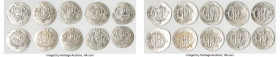 Abbasid Governors of Tabaristan. Anonymous 10-Piece Lot of Uncertified Assorted Hemidrachms ND (AD 780-793) AU, Tabaristan mint, A-73. Average Size 24...