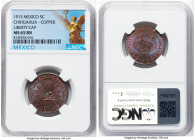 Chihuahua. Revolutionary Pair of Certified 5 Centavos MS65 Brown NGC, 1) 5 Centavos 1915. Liberty Cap 2) 5 Centavos 1914, Large spear heads at date Ch...