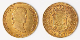 Ferdinand VII gold 8 Escudos 1814 Mo-JJ VF, Mexico City mint, KM161. 36.6mm. 26.99gm. HID09801242017 © 2024 Heritage Auctions | All Rights Reserved ww...
