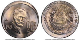Estados Unidos Mint Error - Struck Off-Center 20 Centavos 1975-Mo MS66 PCGS, Mexico City mint, KM442. Struck 10% off-Center. HID09801242017 © 2024 Her...