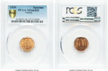 Republic Pair of Certified Assorted Minor Issues PCGS, 1) Latvia: Santims 1939 - MS66 Red, Riga mint, KM10 2) Poland: 2 Grosze 1938-(w) - MS65 Red, Wa...