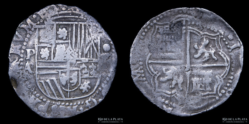 Potosí. Felipe II (1574-1598) 4 Reales 1586-1589 A/B (Juan Alvarez Reynaltes, so...