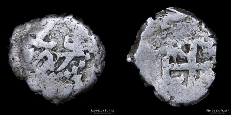 Potosi. Luis I (1725-1727) 1/2 Real 1727. Macuquina. Plata 930; 15mm; 2.01g. CJ ...