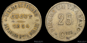 Ficha Ingenio. Jujuy. San Pedro. El Porvenir. 25 Centavos. 1894