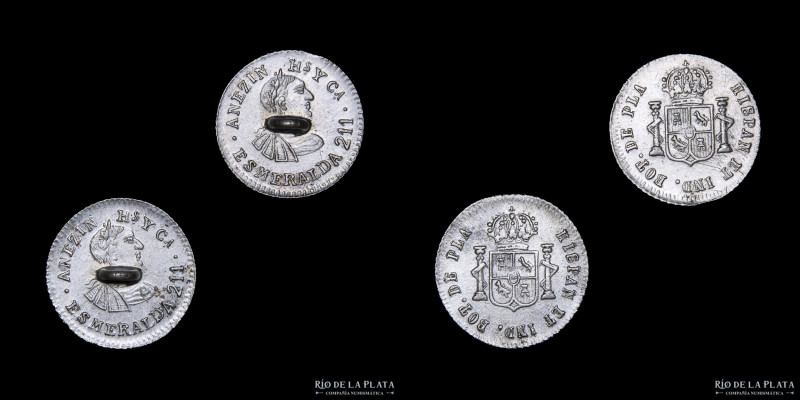 Argentina. Botón 1/2 Real (X2). Anezin y Cia Esmeralda 211 Buenos Aires. Plata; ...