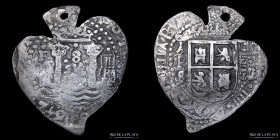 Potosi. Felipe IV. 8 Reales 1652 E. Corazon. Replica