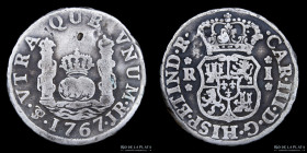 Potosi. Carlos III. 1 Real 1767 JR Columnaria. CJ 61.1.1