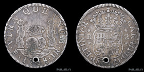 Potosi. Carlos III. 2 Reales 1768 JR Columnaria. CJ 60.2.4