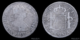 Potosi. Carlos IV. 2 Reales 1797 PP. CJ 78.9