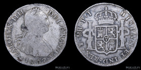 Potosi. Carlos IV. 2 Reales 1807 PJ. CJ 78.19