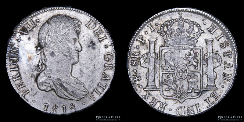 Potosí. Fernando VII (1808-1833) 8 Reales 1818 PJ (Pedro Martín Albizu - Juan Pa...