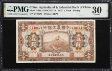 (t) CHINA--REPUBLIC. Agricultural & Industrial Bank of China. 1 Yuan, 1927. P-A95a. S/M#C287-10. PMG Very Fine 30.
Peking, serial number 0440674. Sca...