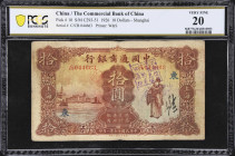 CHINA--REPUBLIC. Commercial Bank of China. 10 Dollars, 1926. P-10. S/M#C293-51. PCGS Banknote Very Fine 20.
Shanghai, serial number C/CB 044663. A ni...