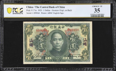 CHINA--REPUBLIC. Lot of (3). Central Bank of China. 1 Dollar, 1923. P-171e. Very Fine to PCGS Banknote Choice Very Fine 35.
Swatow. All three notes w...