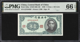 (t) CHINA--REPUBLIC. Lot of (3). Central Bank of China. 1 Chiao = 10 Cents & 2 Chiao = 20 Cents, 1940. P-226a & 227a. S/M#C300-130 & S/M#C300-131. PMG...