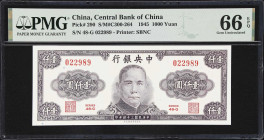 CHINA--REPUBLIC. Lot of (3). Central Bank of China. 1000 & 10,000 Yuan, 1945-47. P-290 & 322. PCGS Banknote Gem Uncirculated 65 PPQ & Gem Uncirculated...